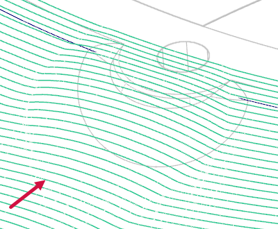 投影を3Dに設定したブレンドツールパス 