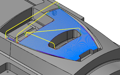 A Blend toolpath with "Optimize cut order" off.