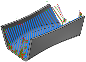 A Unified multiaxis toolpath with "Type" set to "Automatic arc".