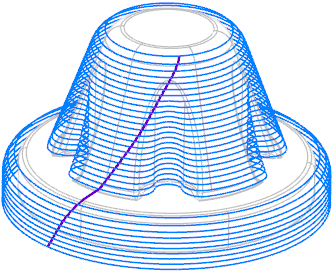 A Waterline toolpath with "Close contour direction" set to "Climb".