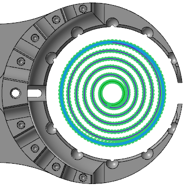 A Circle Mill toolpath with "Linearize toolpath" turned on.