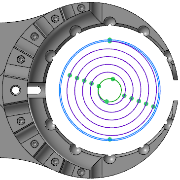 A Circle Mill toolpath with "Linearize toolpath" turned off.