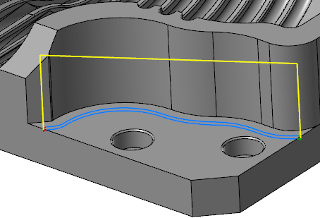 The second toolpath on the part.