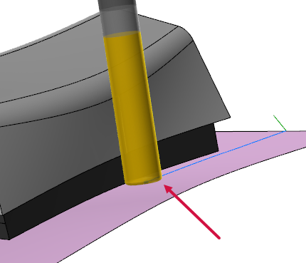 A Swarf Milling toolpath set to "Drop and retract".