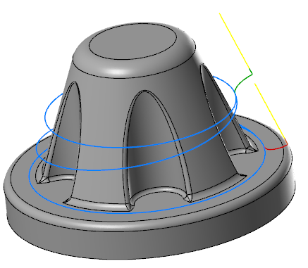 A Swarf Milling toolpath with "Method" set to "Spiral". 