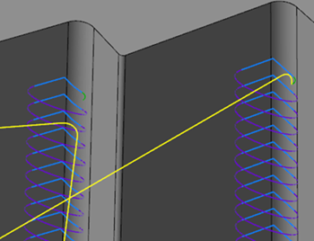[工具退避]を選択した場合の例。